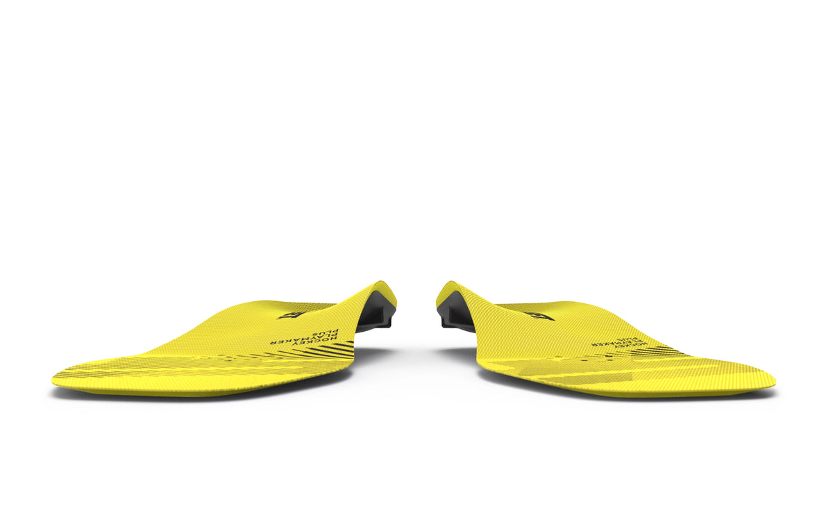 Superfeet's Hockey Playmaker Plus insoles facing forward against a white background.